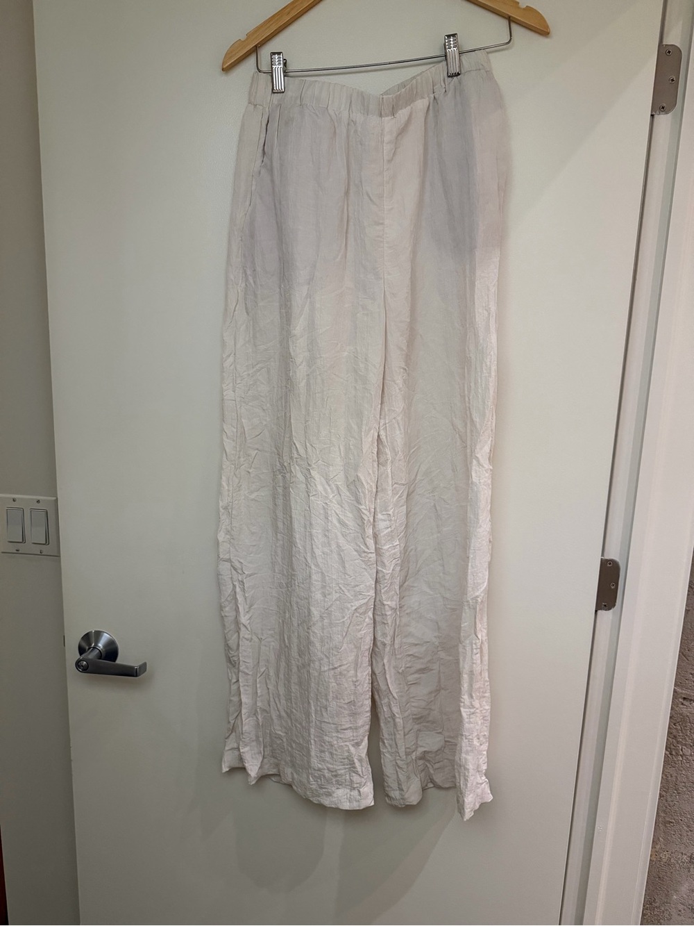 Zara WRINKLED EFFECT WIDE LEG PANTS - Picture 3 of 5